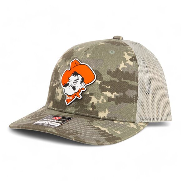 OSU Cowboys Pistol Pete Snapback Trucker Hat- Digital Camo/ Light Green - Picture 1 of 3